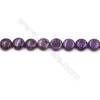Purple Crazy Agate Gemstone Beads Strands, Flat Round, Diameter 15mm, Hole 0.7mm, 15~16"/strand