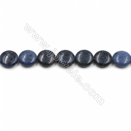 Natural Dumortierite Gemstone Beads Strands, Diameter 15mm, Hole 0.7mm, 15~16"/strand