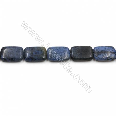 Natural Dumortierite Gemstone Beads Strands, Grade A, Rectangle, Size 18x25mm, Hole 0.7mm, 15~16"/strand