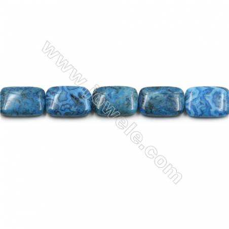 Blue Crazy Agate Gemstone Beads Strands, Rectangle,  Size 18x25mm, Hole 0.7mm, 15~16"/strand