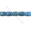 Blaue Achat rechteckige gebeizt Perlen 18x25mm, Loch 0.7mm, 15~16"/Strang