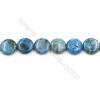 Blue Crazy Agate Gemstone Beads Strands, Flat Round, Diameter 20mm, Hole 0.7mm, 15~16"/strand