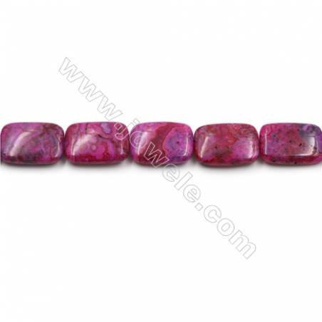 Red Crazy Agate Gemstone Beads Strands, Rectangle, Size 18x25mm, Hole 0.7mm, 15~16“/strand