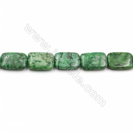 Green Crazy Agate Gemstone Beads Strands, Rectangle, Size 18x25mm, Hole 0.7mm, 15~16"/strand