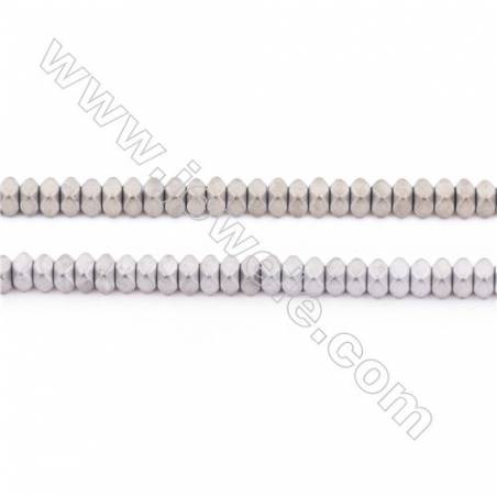 Frosted Hematite Beads Strand, Cube, Size 3x2mm, Hole 1mm, about 200 beads/strand 15~16"