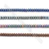 Various Colors Plated Hematite Beads Strand, Frosted Abacus, Size 3x2mm, Hole 1mm, about 200 beads/strand 15~16"