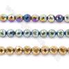 Various Color Plated Hematite Beads Strand, Faceted Round, Diameter 12mm, hole 1.5mm, about 34 beads/strand, 15~16"