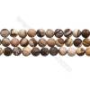 Matte Brown Zebra Jasper Beads Strand, Round, Diameter 8mm, Hole 0.7mm, 15~16”/strand