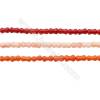 Multicolore Corail teinté sur fil  Taille 4x6mm trou 0.7mm Environ 65perles/fil 15~16"