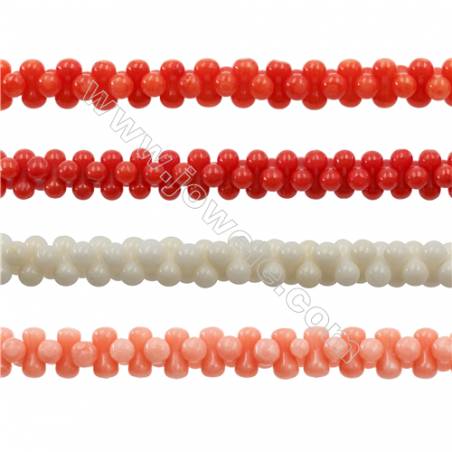 Various Colors Coral 8 Beads Strands, Dyed, Size 4x8mm, Hole 0.8mm, about 150 pcs/strand 15~16"