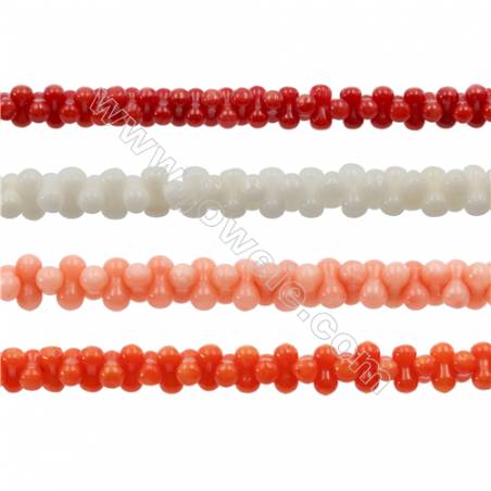 Various Colors Coral 8 Beads Strands, Dyed, Size 3x6mm, Hole 0.6mm, about 186 pcs/strand 15~16"