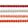 Multicolore Corail teinté sur fil  Taille 3x6mm trou 0.6mm Environ 186perles/fil 15~16"