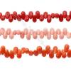 Korallen bunte gefärbte wassertropfenförmige Perlenkette 5x8mm Durchmesser des Loch 0.8mm ca. 118 Stck / Strang 15~16"