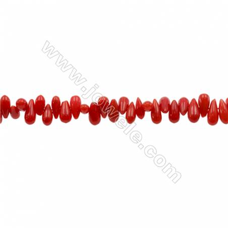 Multi-Color Dyed Coral Teardrop Beads Strand Size 4x8mm Hole 0.6mm About 150 Beads/Strand 15~16"
