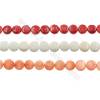 Korallen bunte gefärbte runde und flache Perlenkette 4x6mm Durchmesser des Loch 0.7mm ca. 68 Stck / Strang 15~16"