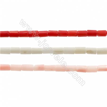 Various Colors Coral Column Beads Strands, Dyed, Size 3x5mm, Hole 0.6mm, about 80 pcs/strand,15~16"