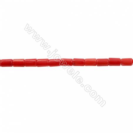 Multi-Color Dyed  Coral Column Beads Strand Size 3x5mm Hole 0.6mm About 80 Beads/Strand 15~16"
