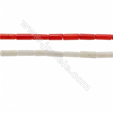 Various Colors Coral Column Beads Strands, Dyed, Size 2x6mm, Hole 0.6mm, about 66 pcs/strand,15~16"