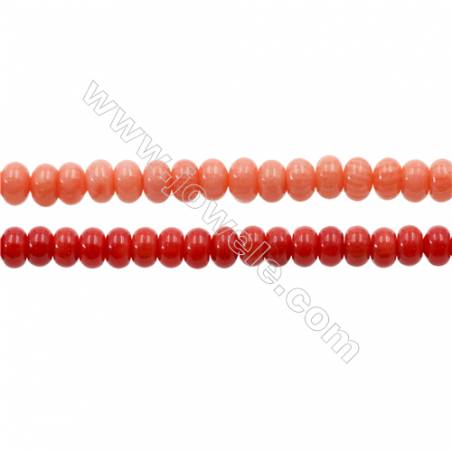 Korallen bunte gefärbte abakusperlenförmige Perlenkette 3x5mm Durchmesser des Loch 0.7mm ca. 120 Stck / Strang 15~16"