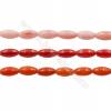 Various Colors Coral Rice Beads Strands, Dyed, Size 4x8mm, Hole 0.6mm, about 50 pcs/strand 15~16"