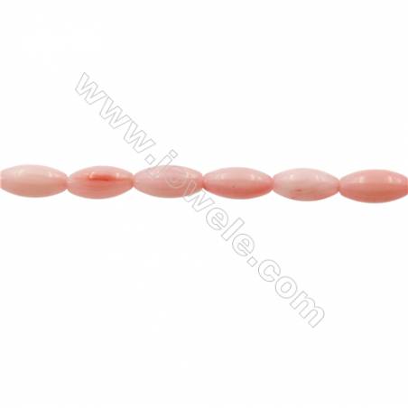 Multi-Color Dyed Coral Rice Shape Beads Strand Size 4x8mm Hole 0.6mm About 50Beads/Strand 15~16"