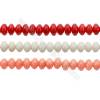 Multicolore Corail teinté rondelle sur fil  Taille 4x6mm trou 0.7mm Environ 113perles/fil 15~16"