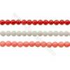 Various Colors Coral Round Beads Strands, Dyed, Diameter 4mm, Hole 0.7mm, about 100 pcs/strand 15~16"