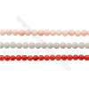 Multicolore Corail teinté ronde sur fil  Taille 3mm de diamètre trou 0.7mm Environ 138perles/fil 15~16"