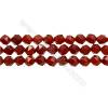 天然紅瑪瑙切角串珠 星形 尺寸6x6毫米 孔徑 0.8毫米 15~16"/條