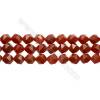 Natural Red Agate Beads Strands, Star Cut Faceted, Size 10mm, Hole 1mm, 15~16"/strand
