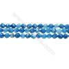 藍條紋瑪瑙切角串珠 星形 尺寸6毫米 孔徑 1毫米 15~16"/條