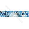 藍條紋瑪瑙切角串珠 星形 尺寸8毫米 孔徑 1毫米 15~16"/條