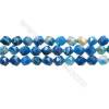 Blau Streifen Achat Schnittwinkel Stern Perlenkette 10mm Durchmesser des Lochs 1mm 15 ~ 16 "/ Strang