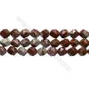 Natural Red Australia Noreena Jasper Beads Strands, Star Cut Faceted, Size 10x10mm, Hole 1mm, 15~16"/strand