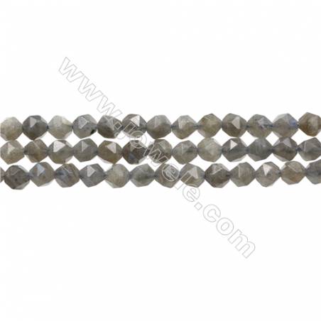 Klasse AA Labradorit Perlenkette Stern Schnittwinkel 6x6mm Durchmesser des Loch 0.8mm 15~16" x1 Strang
