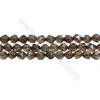 Natural Smoky Quartz Beads Strands, Star Cut Faceted, Size 8x8mm, Hole 1mm, 15~16"/strand