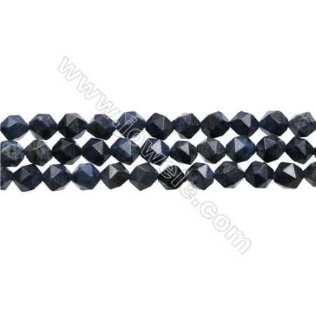 黑点蓝石切角串珠 星形 尺寸 8x8毫米 孔徑 0.8毫米 15~16"/條