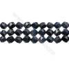 Natural Dumortierite Stone Beads Strands, Star Cut Faceted, Size 10x10mm, Hole 1mm, 15~16"/strand