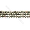 Grade A Natural Rhyolite Gemstone Beads Strands, Star Cut Faceted, Size 6x6mm, Hole 1mm, 15~16"/strand