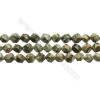 Grade A Natural Rhyolite Gemstone Beads Strands, Star Cut Faceted, Size 10x10mm, Hole 1mm, 15~16"/strand