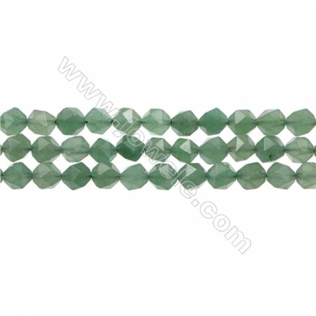 Natürliches grünes Aventurin Perlenkette  Stern Schnittwinkel 8x8mm, Loch 0.8mm, 15~16" x1 Strang