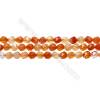 Natural Carnelian Beads Strands, Star Cut Faceted, Size 8x8mm, Hole 1mm, 15~16"/strand