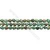 Natural African Jade Beads Strands, Star Cut Faceted, Size 6x6mm, Hole 0.8mm, 15~16”/strand
