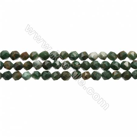 Färbender verrückter Achat Perlenkette  Stern Schnittwinkel 6x6mm, Loch 1mm, 15~16" x1 Strang