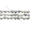 White Howlite Stern Schnittwinkel Perlenkette   6x6mm, Loch 0.8mm, 15~16" x1 Strang