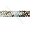 Black Amazonite Gemstone Beads Strands, Star Cut Faceted, Size 6x6mm, Hole 0.8mm, 15~16"/strand