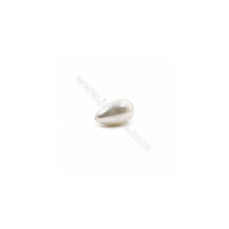 Perlas de concha electrochapada Semi-perforada Gota Tamaño12x21mm Agujero0.8mm 10unidades/paquete