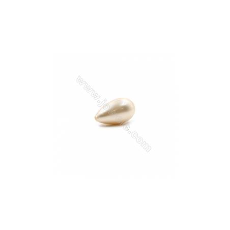 Grânulos de concha galvanoplastia com Pérola de meio-perfurado  colorido  gota. Tamanho: 12x21mm. Orificio 0.8 mm  10 pçs/pacote