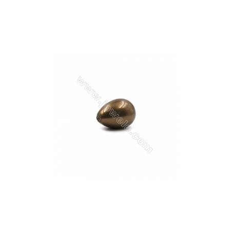 Grânulos de concha galvanoplastia com Pérola de meio-perfurado  colorido  gota. Tamanho: 10x15 mm. Orificio 1 mm  10 pçs/pacote