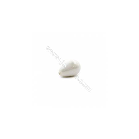 Perlas de concha electrochapada Semi-perforada Gota Tamaño6x9mm Agujero0.8mm 20unidades/paquete